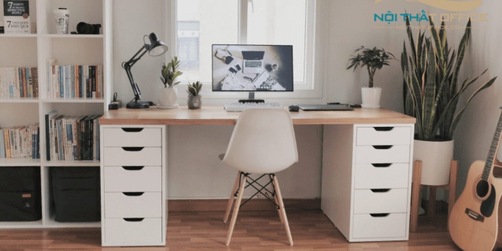 Bàn Ikea Hộc Ngăn Kéo Chân Sắt